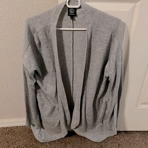Bobeau Gray Long Sleeve Open Sweater Cardigan, Sz L